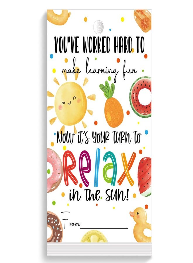 aPamr Summer Teacher Appreciation Gift Sunshine Writing Thank You Tag,Your Turn To Relax In The Sun Tag,End of School Year Tags Gift Tags,Thank You Gift Tags Card for Teacher - Image 1